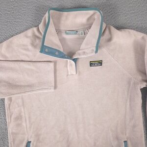 LL Bean Sweater Womens 1X Plus 1/4 Snap Tumbled Sherpa Pocket Tee Quarter Cozy